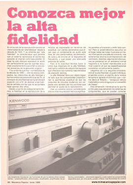 Conozca mejor la alta fidelidad - Julio 1985