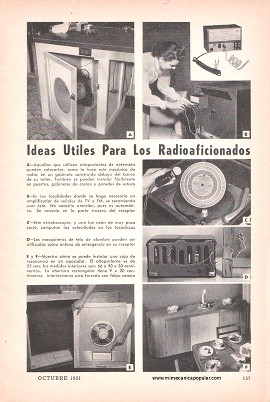 Ideas Útiles Para Los Radioaficionados - Octubre 1951