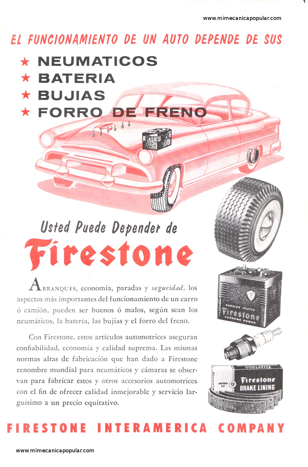Publicidad - Refacciones Firestone - Noviembre 1954