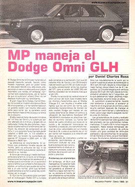 MP maneja el Dodge Omni GLH - Enero 1985