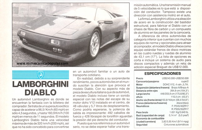 Lamborghini Diablo - Abril 1993