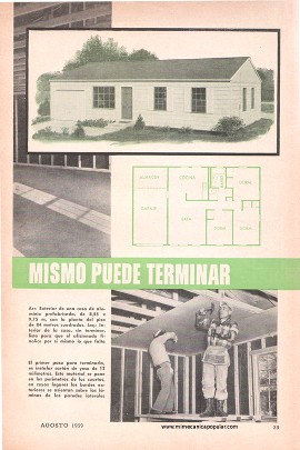 Casa Prefabricada Que Usted Mismo Puede Terminar - Agosto 1959