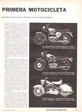 La compra de su primera motocicleta - Octubre 1968