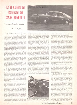 En el Asiento del Conductor del Saab Sonett II - Octubre 1968