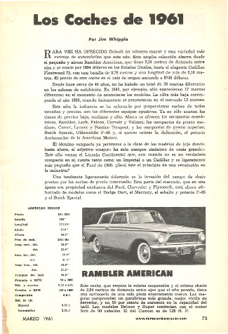 Los Coches de 1961 - Marzo 1961