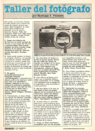 Taller del fotógrafo - Septiembre 1988 - Preguntas y respuestas