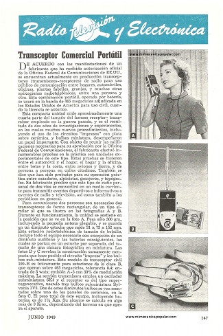 Transceptor Comercial Portátil - Junio 1949