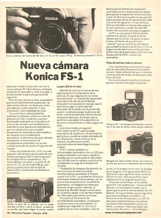 Nueva cámara Konia FS-1 - Febrero 1979