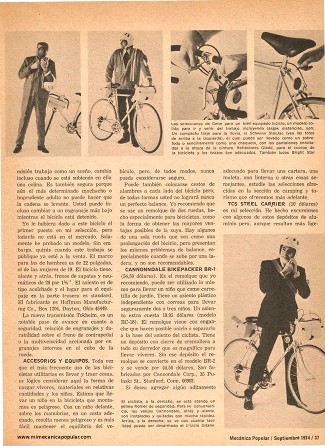 Las Mejores Bicicletas para la Ciudad y el Campo - Septiembre 1974