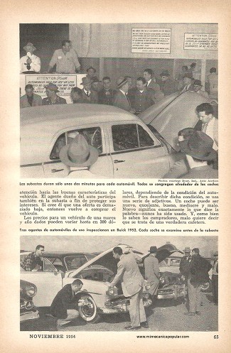 Subasta de Autos - Noviembre 1954