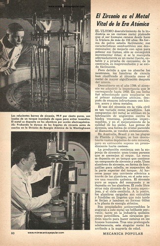 El Zirconio es el Metal Vital de la Era Atómica - Septiembre 1954
