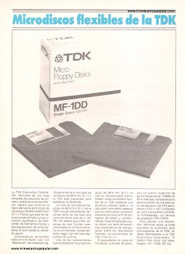 Microdiscos flexibles de la TDK - Marzo 1988