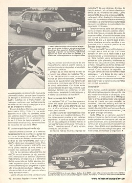 Modelos BMW de 1987 - Febrero 1987