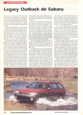 Legacy Outback de Subaru -Febrero 1996