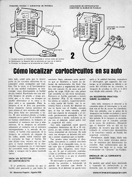 Cómo localizar cortocircuitos en su auto - Agosto 1976