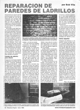 Reparación de paredes de ladrillos - Junio 1988