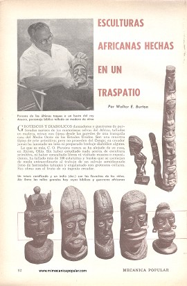 Esculturas africanas hechas en un traspatio - Marzo 1956