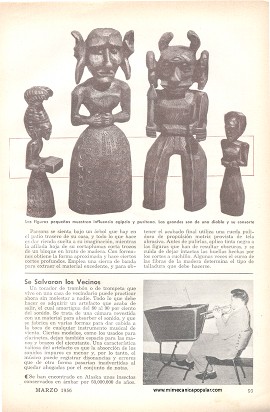 Esculturas africanas hechas en un traspatio - Marzo 1956