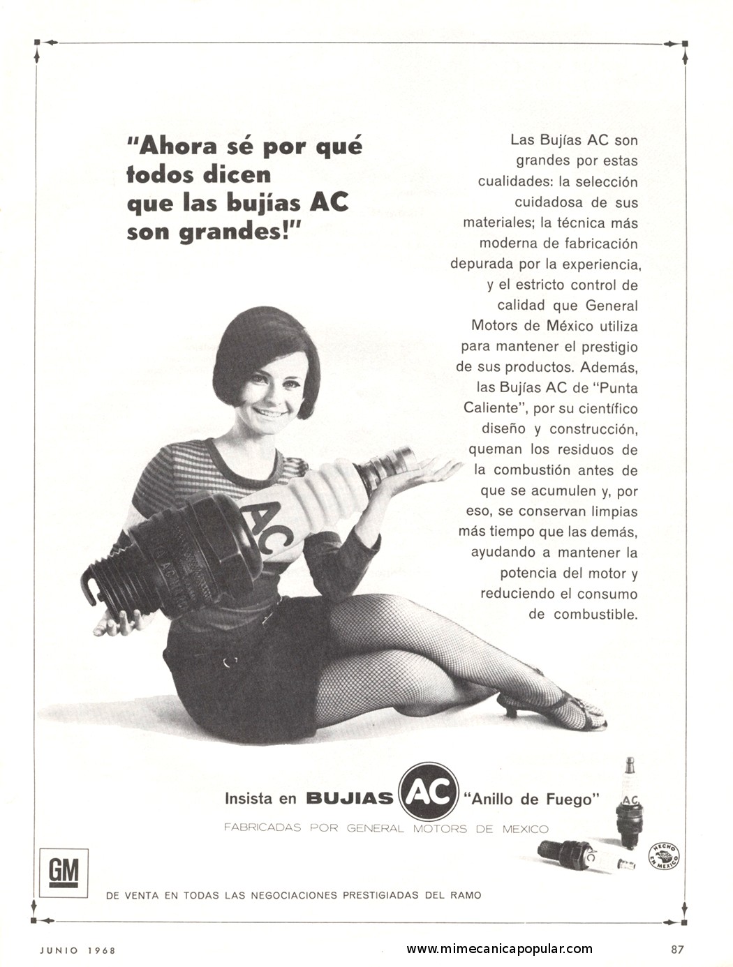 Publicidad - Bujías AC - Junio 1968