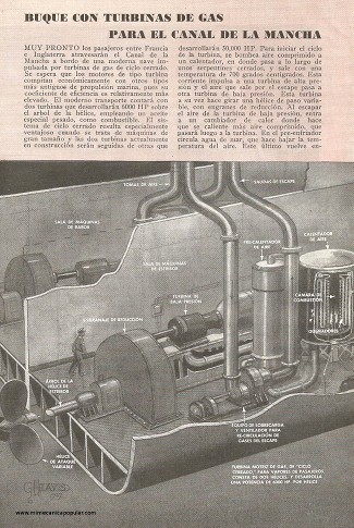 Buque con turbina de gas para el Canal de la Mancha - Enero 1948