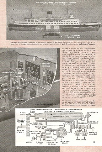 Buque con turbina de gas para el Canal de la Mancha - Enero 1948