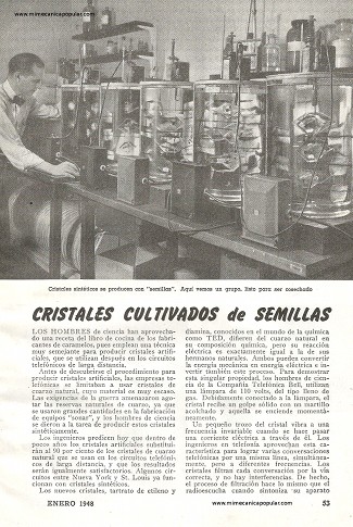 Cristales Cultivados de Semillas - Enero 1948