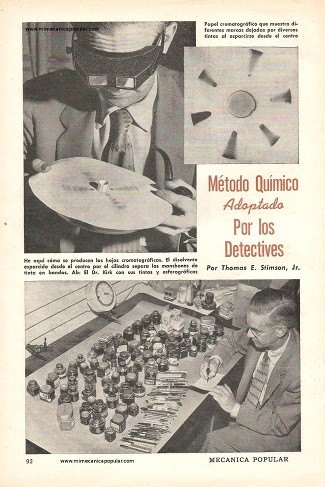 Método Químico Adoptado Por los Detectives - Julio 1956