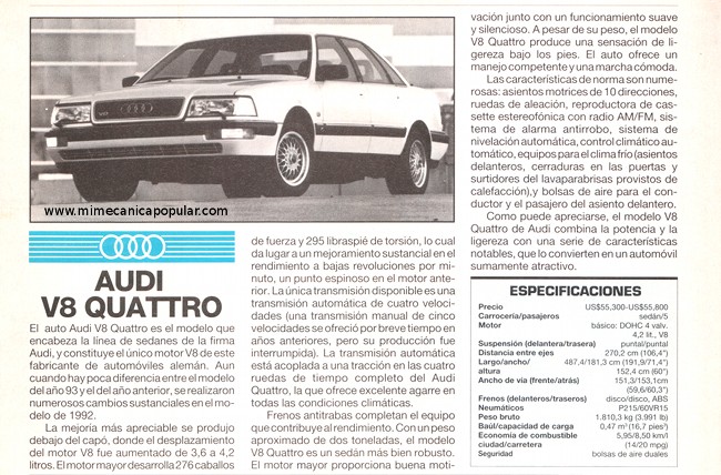Audi V8 Quattro - Junio 1993
