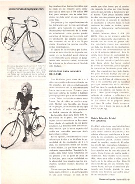 Bicicletas para Todos los Gustos y Todas las Edades - Julio 1973