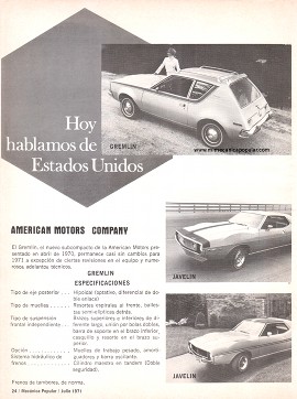 Los Autos AMC de 1971 - Julio 1971