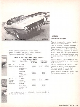 Los Autos AMC de 1971 - Julio 1971