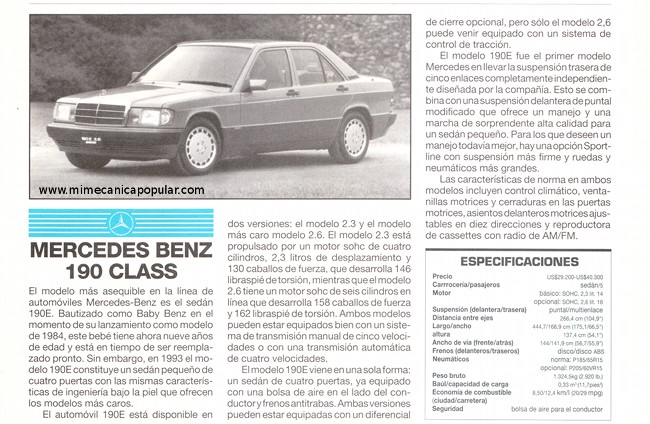Mercedes Benz 190 Class - Junio 1993