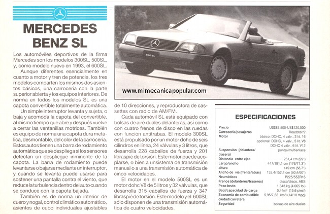 Mercedes Benz SL - Junio 1993