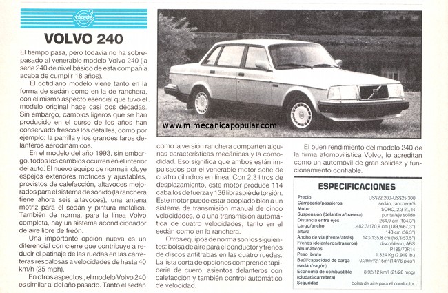 Volvo 240 - Julio 1993