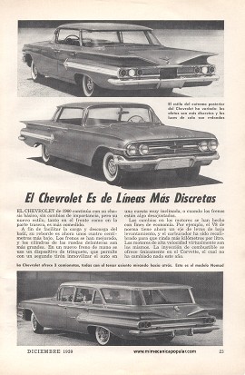 El Chevrolet Es de Líneas Más Discretas - Diciembre 1959