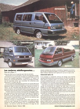 Las mejores minifurgonetas - Febrero 1988