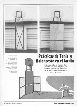 Conjunto de Madera Para Prácticas de Tenis y Baloncesto en el Jardín - Enero 1974