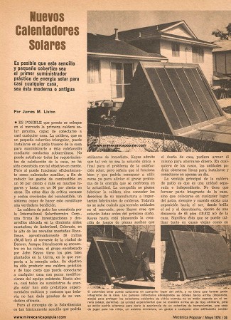 Nuevos Calentadores Solares - Mayo 1975