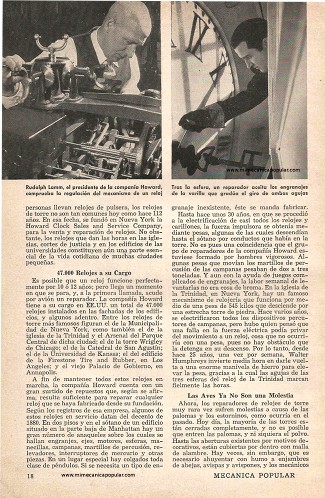 La Reparación de Relojes de Torres - Febrero 1957