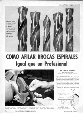 Cómo afilar brocas espirales igual que un profesional - Noviembre 1969