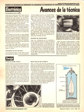 Avances... ...de la técnica - Enero 1982