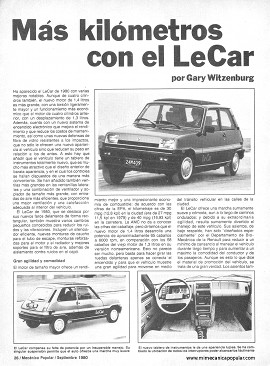 Más kilómetros con el Renault LeCar - Septiembre 1980