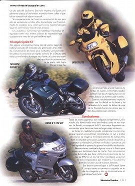 Comparamos 10 motocicletas para turismo - Agosto 2001