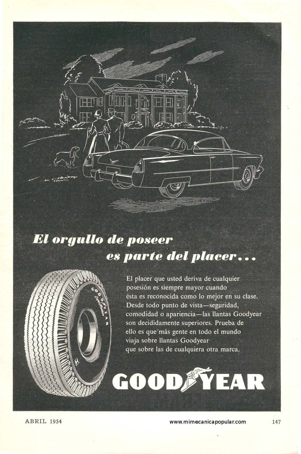 Publicidad - Neumáticos Goodyear - Abril 1954