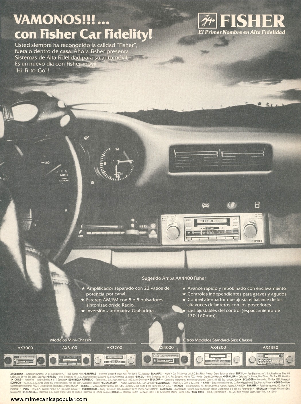 Publicidad - Autoestéreos Fisher - Diciembre 1982