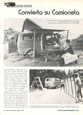 Convierta su Camioneta en Casa Rodante - Agosto 1972