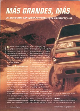 Más grandes, más fuertes, más rápidas, camionetas pickup Chevrolet - Abril 1999