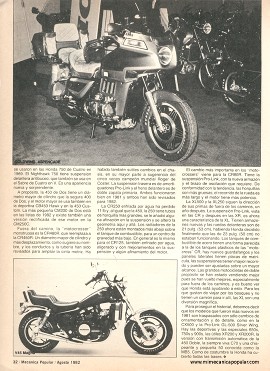 La Motocicleta Honda reinventa el V-4 - Agosto 1982