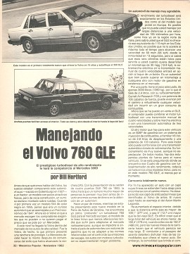 Manejando el Volvo 760 GLE - Noviembre 1982
