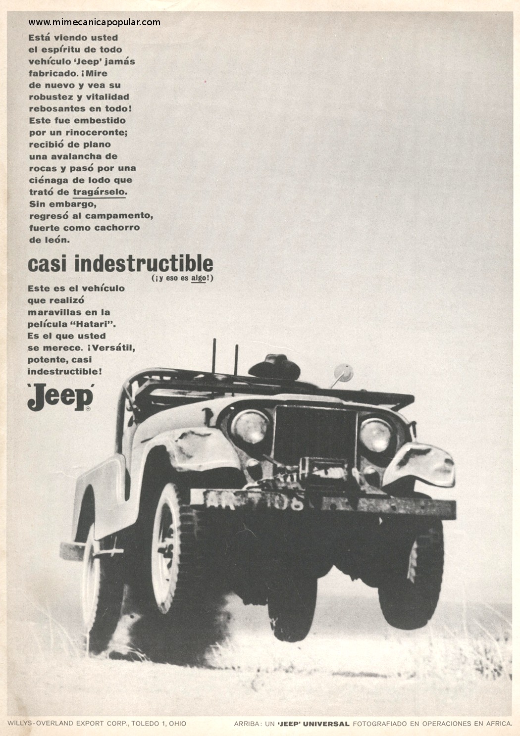 Publicidad - Jeep Universal - Octubre 1962
